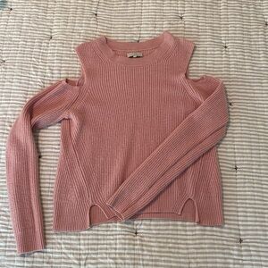 Lucky Brand Pink Open Shoulder Sweater